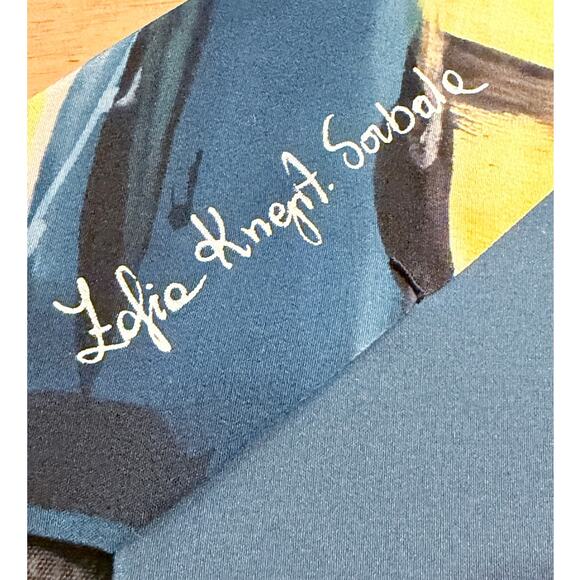 VTG Robert Daskal Chicago Hand Painted Silk Neck Tie Artsy Abstract Gift Bespoke - Picture 4 of 4